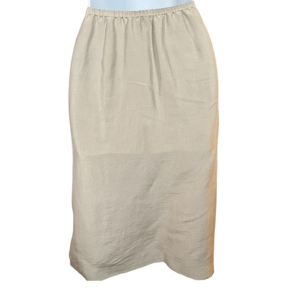 Eileen fisher taupe silk skirt & blazer set size M - Picture 7 of 10